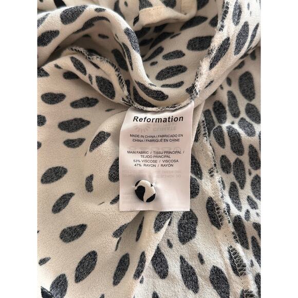 Reformation Alessi Polka Dot Ivory Long Sleeve Midi Dress size 4 - Picture 9 of 10